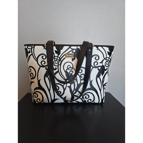 St. John Handbags - ST. JOHN luxury black and white tote / purse